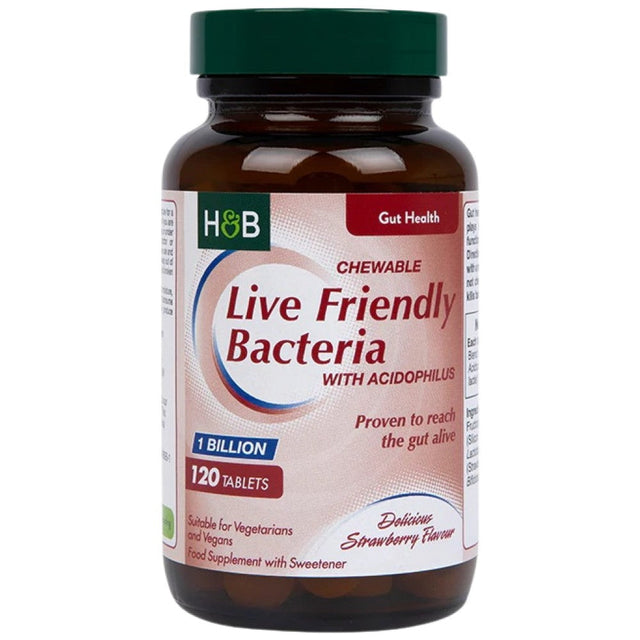 Live Friendly Bacteria | With Acidophilus Chewable 120 capsules - Nutra Best Europe