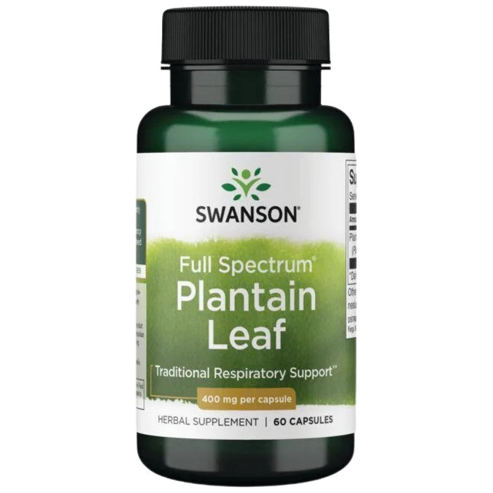 Full Spectrum Plantain Leaf 400 mg 60 capsules - Nutra Best Europe