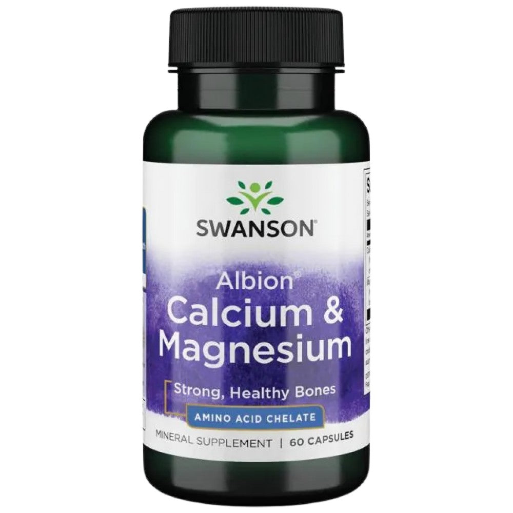 Albion Chelated Calcium Magnesium 2:1 60 capsules - Nutra Best Europe