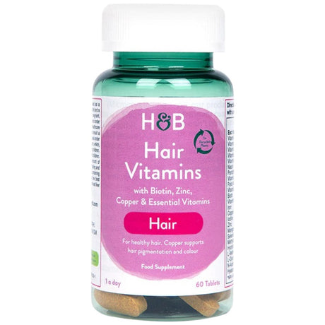 Hair Vitamins | With Biotin, Zinc and Copper 60 Tablets - Nutra Best Europe