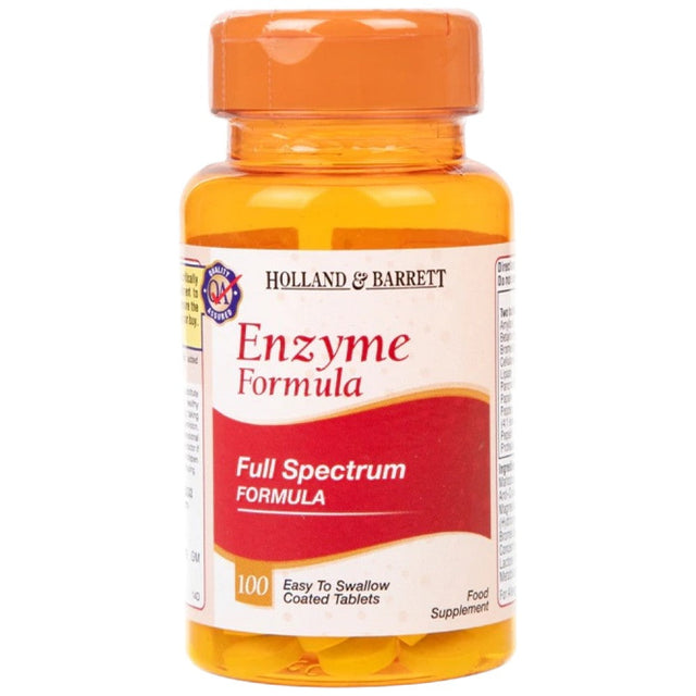 Enzyme Formula | Full Spectrum Formula - 100 Tablets - Nutra Best Europe