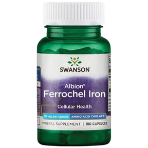 Albion Chelated Ferrochel Iron 18 mg 180 capsules - Nutra Best Europe