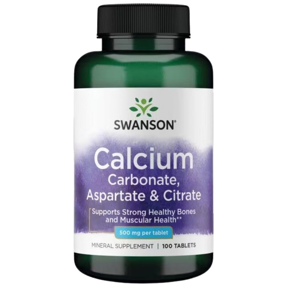 Calcium Complex 500 mg | Carbonate, Aspartate and Citrate 100 Tablets - Nutra Best Europe