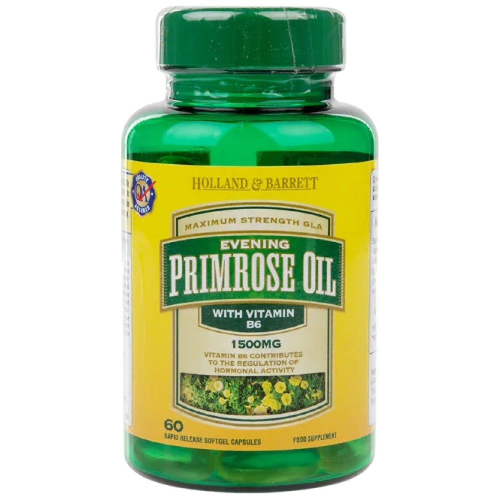Evening Primrose Oil 1500 mg | Plus Vitamin B6 - 60 capsules - Nutra Best Europe
