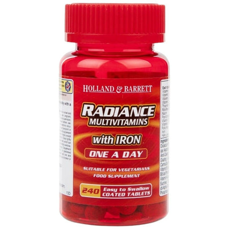 Radiance Multivitamins & Iron | One a Day - 240 Tablets - Nutra Best Europe