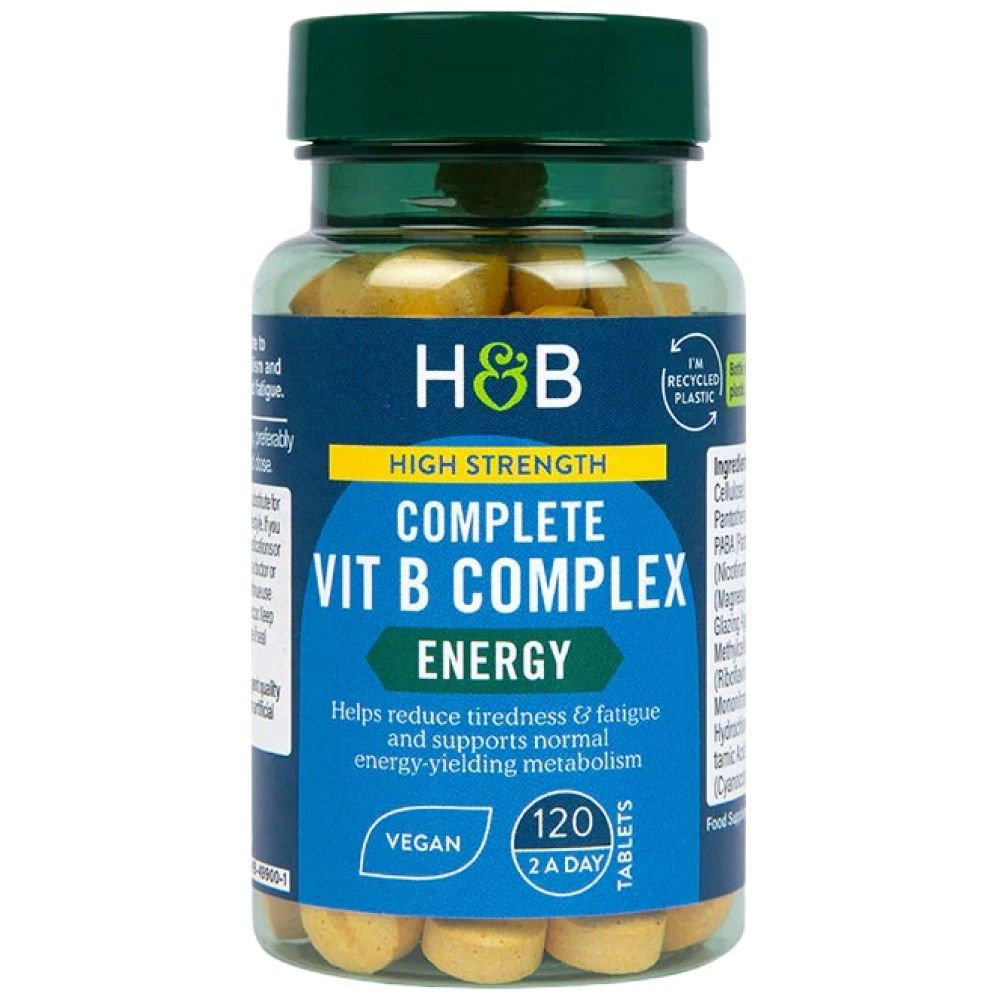 High Strength | Complete Vit B Complex - 120 Tablets - Nutra Best Europe