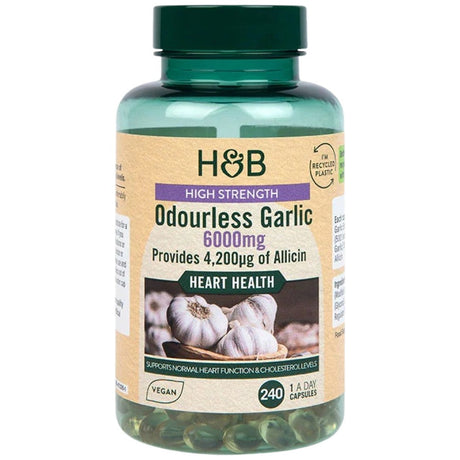 High Strength Odorless Garlic 6000 mg - 240 capsules - Nutra Best Europe