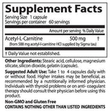 BEST Acetyl-L-Carnitine 500 mg - 120 capsules - Nutra Best Europe
