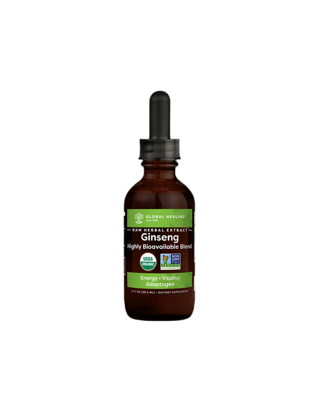 Energizing Herbal Blend Against Stress and Fatigue - With Korean and Siberian Ginseng, Ashwagandha and Maca, 59.2 ml Global Healing - Nutra Best Europe