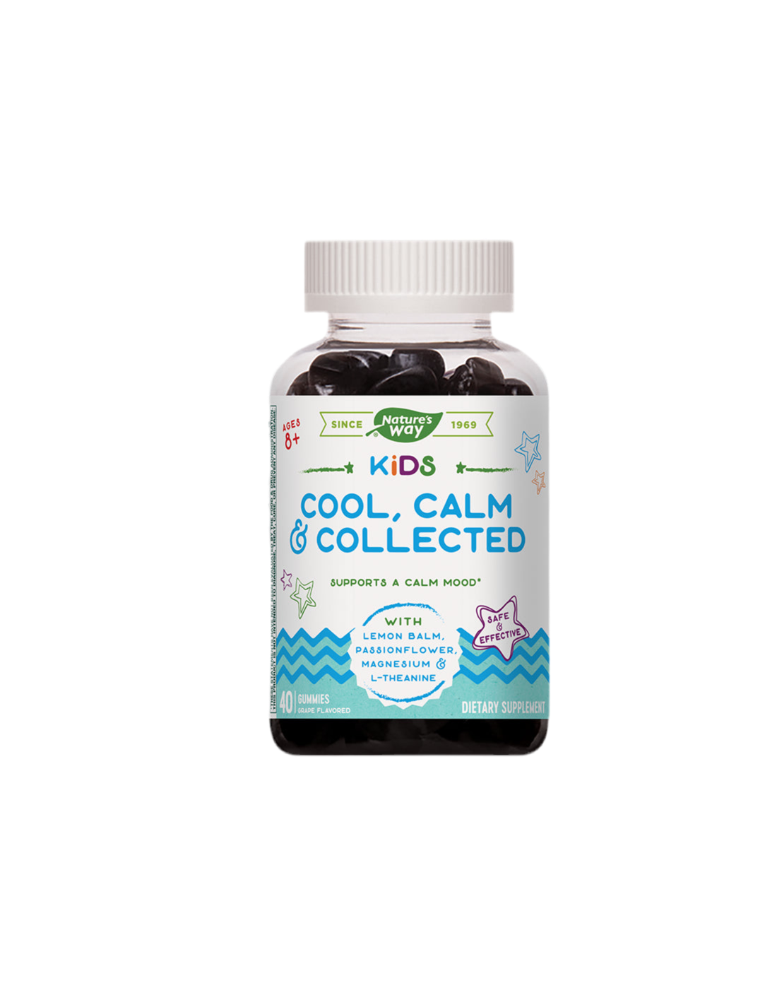 Kids Cool, Calm & Collected /With lemon balm, passionflower, magnesium, L-theanine/, 40 Nature's Way gel tablets - Nutra Best Europe