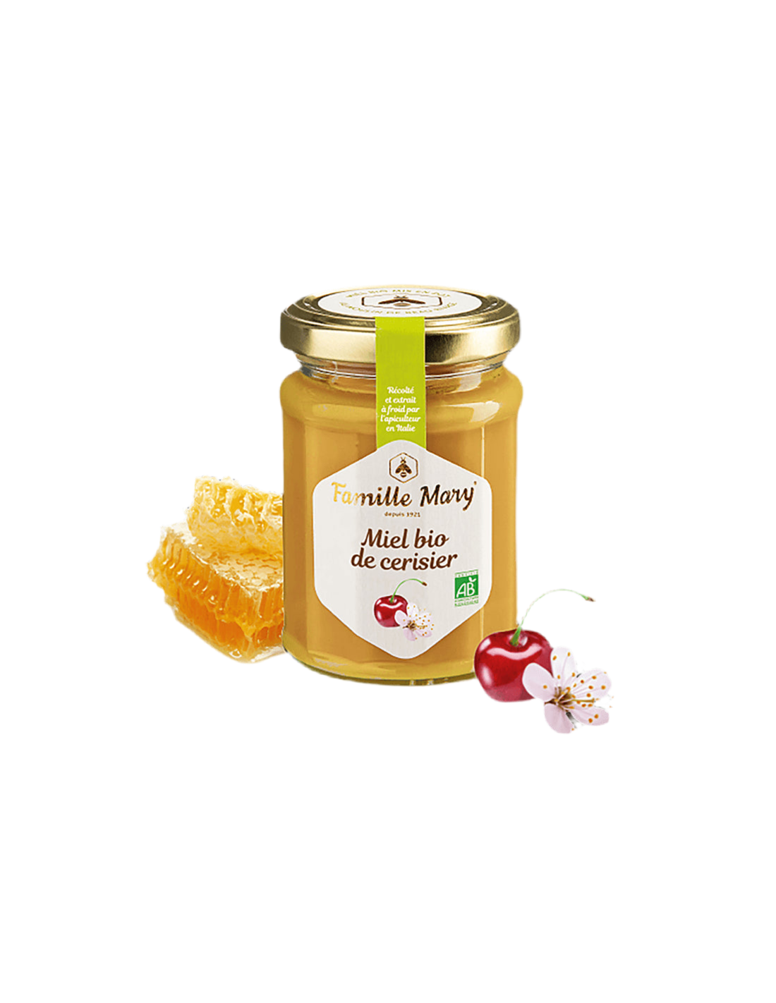 Miel bio de cerisier / Organic cherry blossom honey, 230 g Famille Mary - Nutra Best Europe