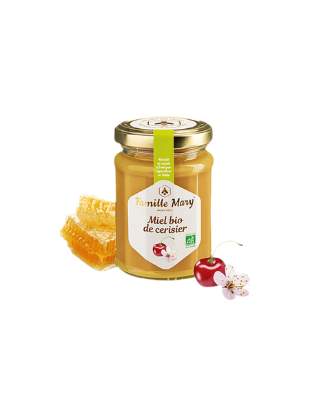 Miel bio de cerisier / Organic cherry blossom honey, 230 g Famille Mary - Nutra Best Europe