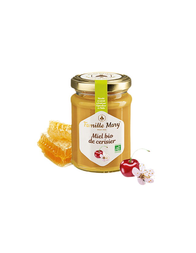 Miel bio de cerisier / Organic cherry blossom honey, 230 g Famille Mary - Nutra Best Europe