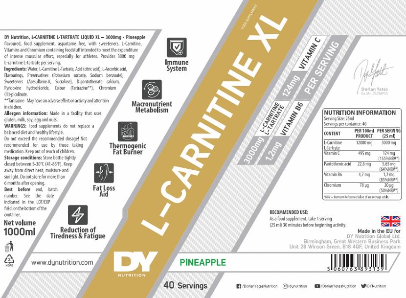 L-Carnitine XL Liquid - 1000 ml - Nutra Best Europe