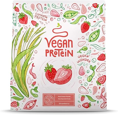 Vegán fehérje (eper) - 600 g