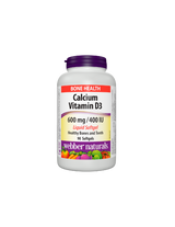 Kalcium 600 mg + D3-vitamin 400 NE - Csont- és izomrendszer, 90 <tc>Webber Naturals</tc> Folyékony lágyzselatin kapszulák