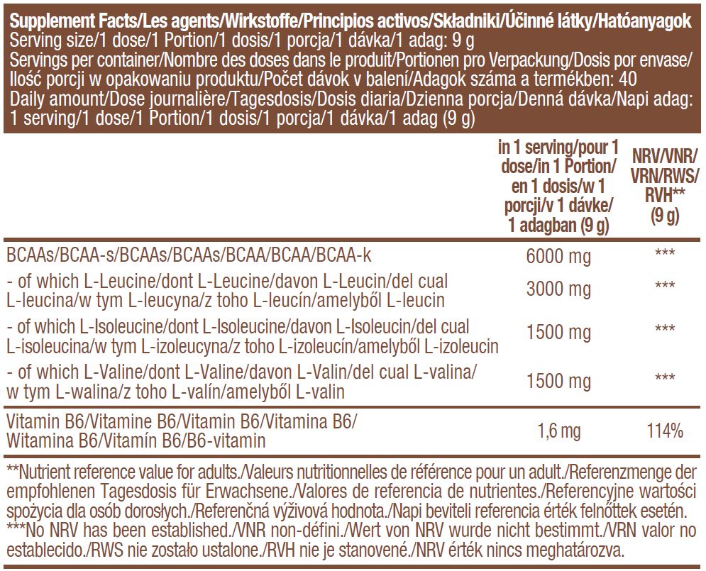 Vegan BCAA - 0.360 kg - Nutra Best Europe