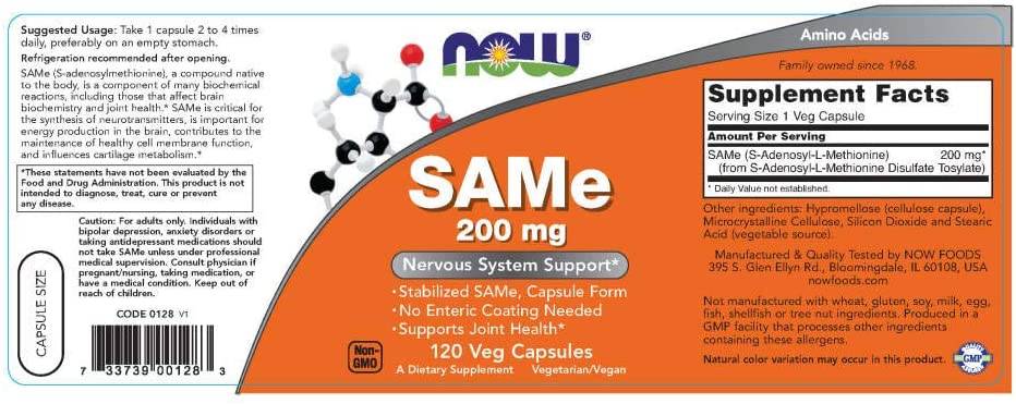 SAMe 200 mg - 60 capsules - Nutra Best Europe
