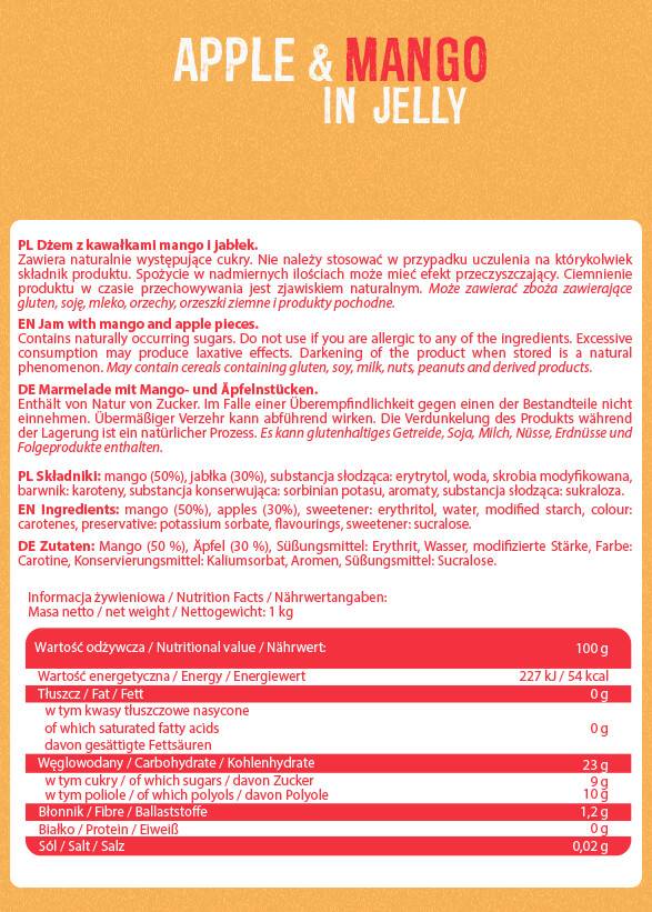 Frulove in Jelly | Apple & Mango - 1000 grams - Nutra Best Europe