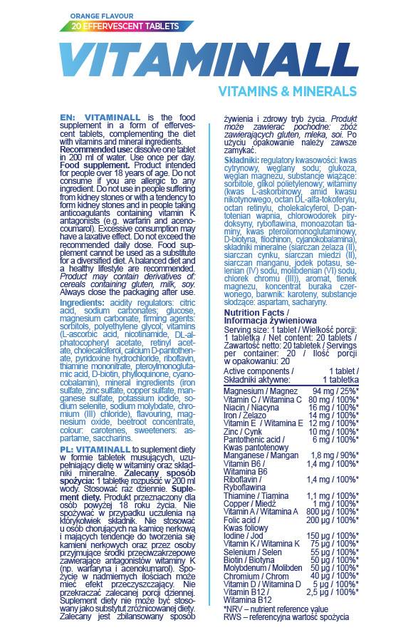 VitaminAll | Effervescent Multivitamin - 20 soluble tablets - Nutra Best Europe
