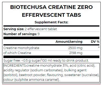 Creatine Zero Effervescent Tabs / 18 Tabs - Nutra Best Europe