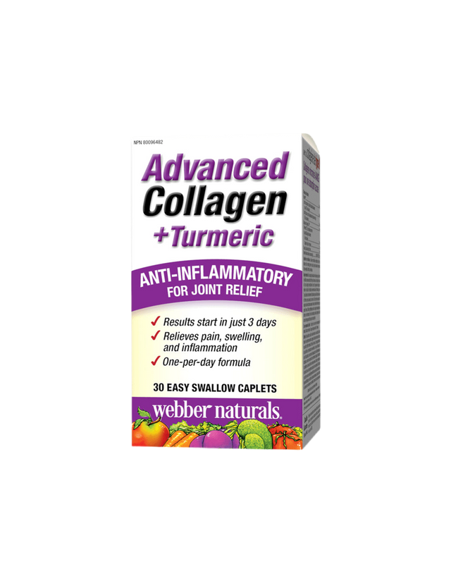 Advanced Collagen + Turmeric / Collagen and turmeric for joint health, 30 mini caplets Webber Naturals - Nutra Best Europe