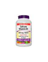 Calcium 600 mg + Vitamin D3 400 IU - Bone and Muscular System, 90 Webber Naturals Liquid Softgels - Nutra Best Europe