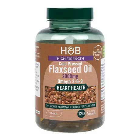 High Strength Cold Pressed | Flaxseed Oil 2000 mg - 120 capsules - Nutra Best Europe