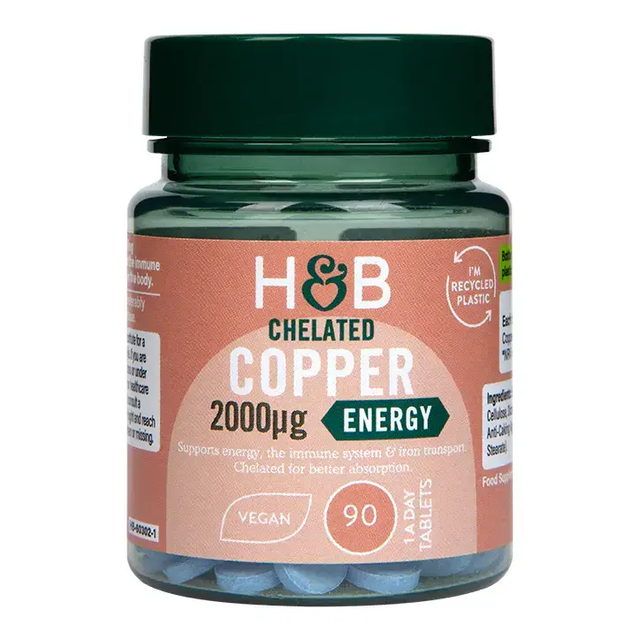 Chelated Copper 2 mg - 90 Tablets - Nutra Best Europe