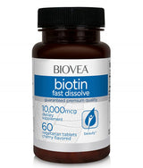 Biotin 10,000 Fast Dissolve / 60 Tabs - Nutra Best Europe