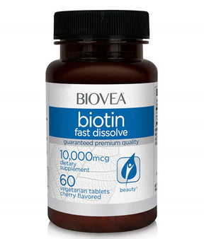 Biotin 10,000 Fast Dissolve / 60 Tabs - Nutra Best Europe