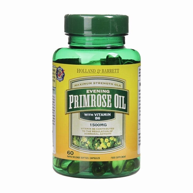 High Strength Cold Pressed | Evening Primrose Oil 1500 mg - 60 capsules - Nutra Best Europe