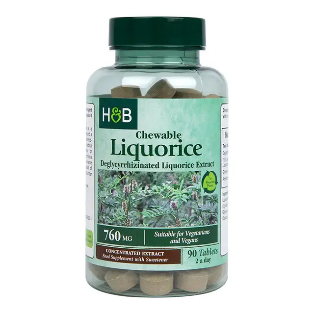 Liquorice Root 380mg 90 Chewable Tablets HOLLAND & BARRETT - Nutra Best Europe
