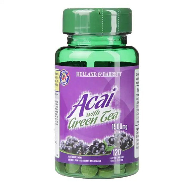 Acai Berry 1500mg | with Green Tea - 120 Tablets - Nutra Best Europe