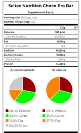 Choco Pro Bar Box / 20 x 50 g - Nutra Best Europe