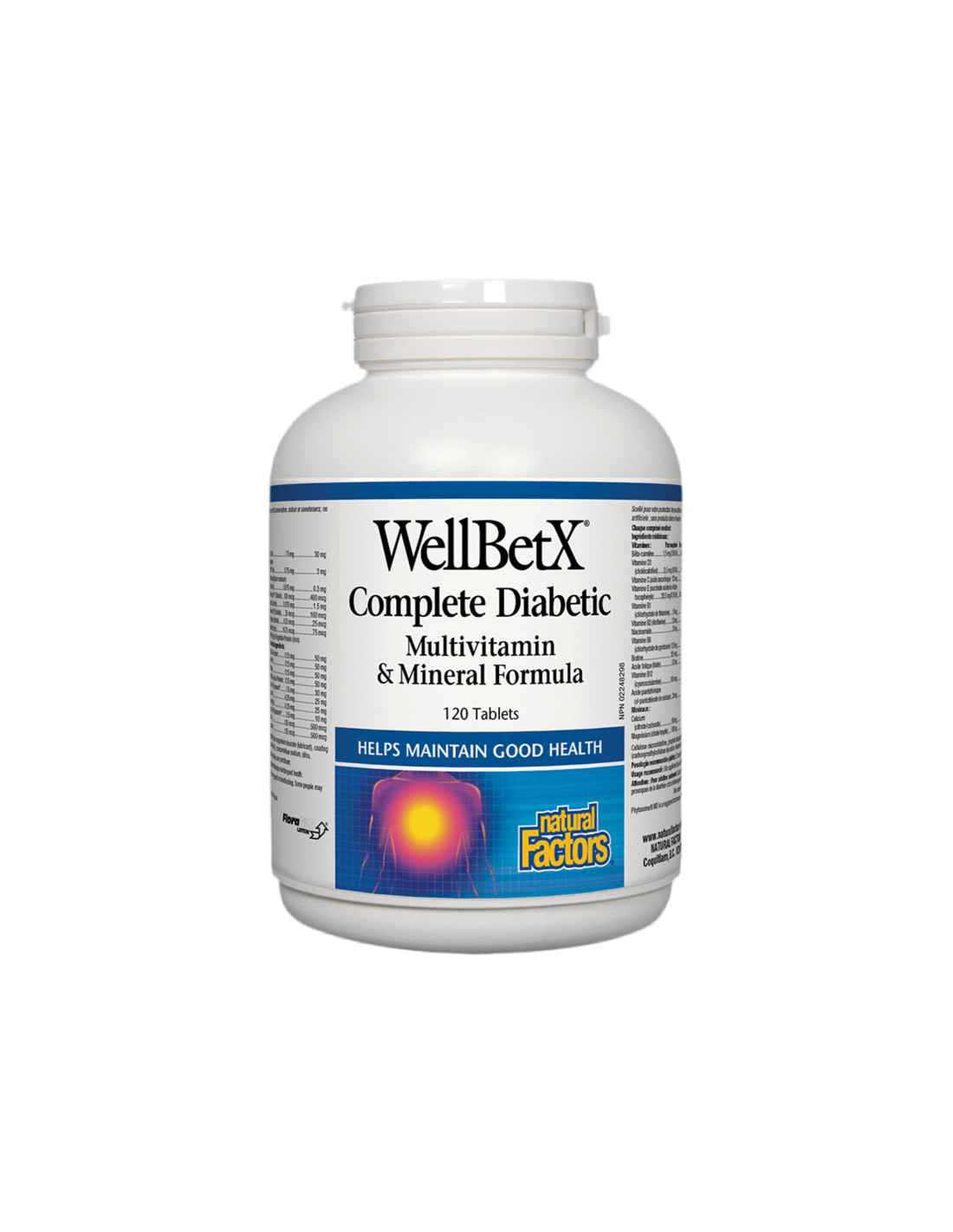 WellBetX® Complete Diabetic/ Multivitamins for diabetics x 120 tablets Natural Factors - Nutra Best Europe
