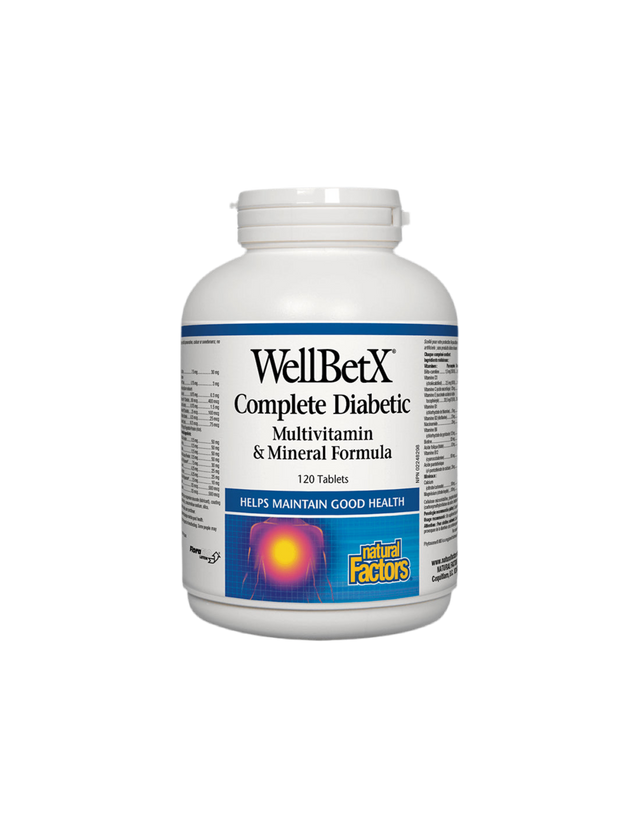 WellBetX® Complete Diabetic/ Multivitamins for diabetics x 120 tablets Natural Factors - Nutra Best Europe