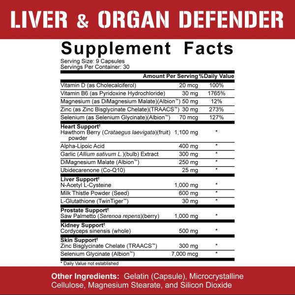 Liver and Organ Defender 270 capsules - Nutra Best Europe