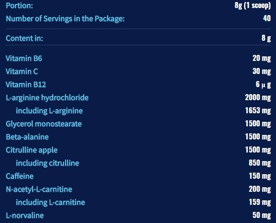 VASO PAK [320 grams, 40 servings] - Nutra Best Europe