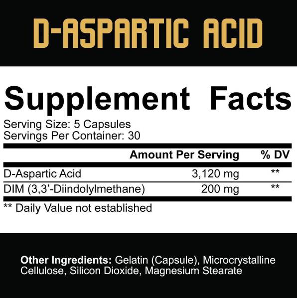 D-Aspartic Acid - DAA | with DIM 150 capsules - Nutra Best Europe
