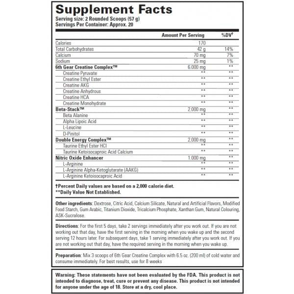 6th Gear kreatin komplex | Superior Generation kreatin - 1135 gramm
