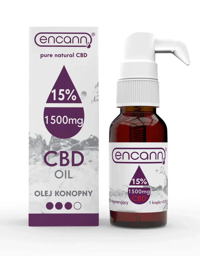 Регенериращо масло CBD 15%  1500 мг 10 мл опаковка Encann - Nutra Best Europe
