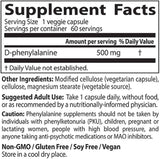 D-Phenylalanine 500 mg - 60 capsules - Nutra Best Europe