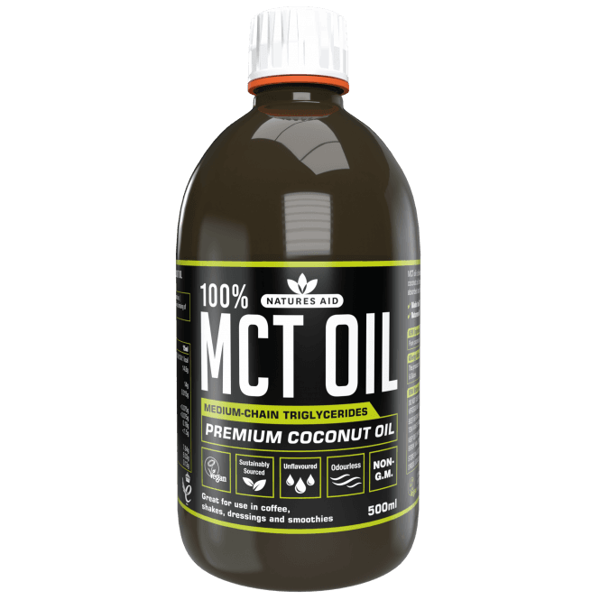 Medium Chain Triglycerides from Coconut Oil (100% MCT Oil) 500ml NaturesAid - Nutra Best Europe