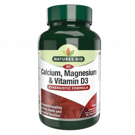 Calcium, Magnesium and Vitamin D3 (Calcium, Magnesium + Vitamin D3) 90 tablets NaturesAid - Nutra Best Europe