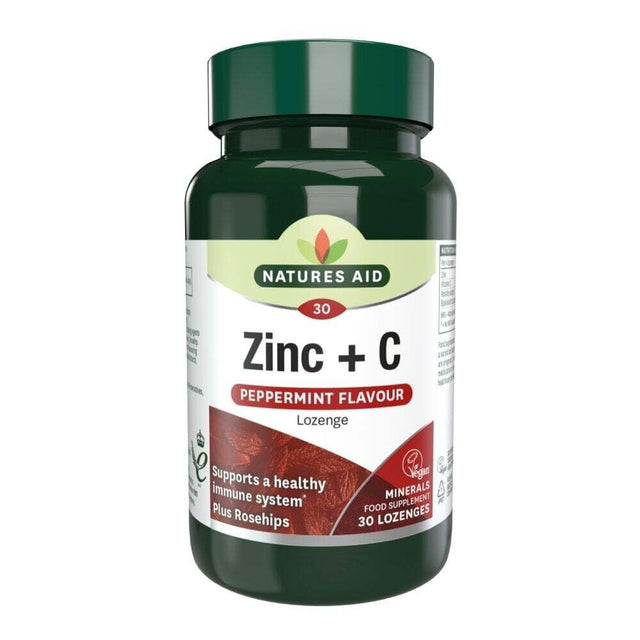 Zinc + Vitamin C (Zinc + Vitamin C) 30 lozenges NaturesAid - Nutra Best Europe