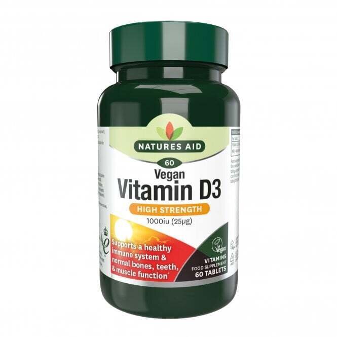 Vitamin D3 (Vitamin D3) 1000iu 60 vegan tablets NaturesAid - Nutra Best Europe