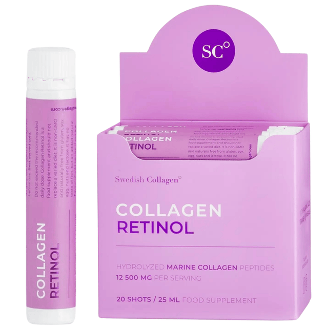 Fish Collagen 12500 mg with Retinol, Hyaluronic Acid, Biotin, MSM /20 pcs x 25 ml/ Swedish Collagen - Nutra Best Europe