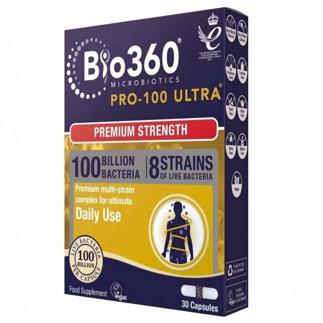 Probiotic Pro-100 ULTRA (100 Billion Bacteria) 100 billion. 30 NaturesAid Capsules - Nutra Best Europe