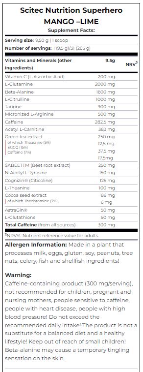 Superhero 0.285 kg - Nutra Best Europe